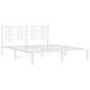 vidaXL Cadru de pat metalic cu tăblie, alb, 160x200 cm