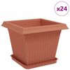 vidaXL Ghivece pentru plante 24 buc. Roșu cărămidă Plastic