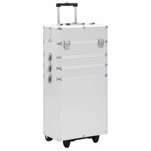 vidaXL Troler de cosmetice, argintiu, aluminiu