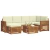 vidaXL Set canapea sectională cu pernă 7 pcs Natural și Crem