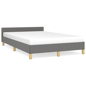 vidaXL Cadru de pat fără saltea, gri &icirc;nchis, 120x200 cm, textil