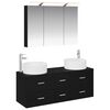 vidaXL Set de mobilier pentru baie 4 buc. Stejar Negru