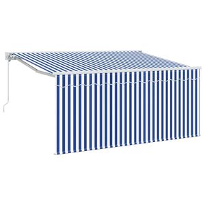 vidaXL Cortina Retractabilă Manual Albastru și Alb 300 x 200 cm