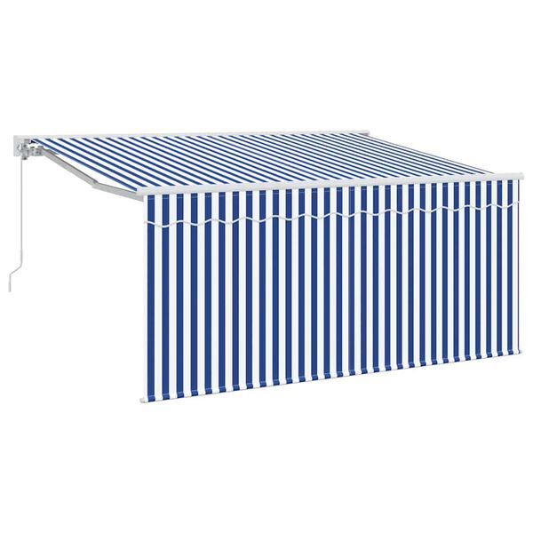 vidaXL Cortina Retractabilă Manual Albastru și Alb 300 x 200 cm