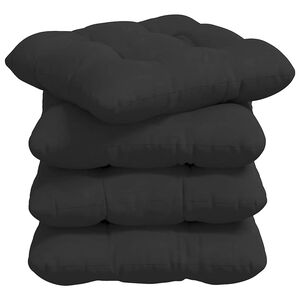 vidaXL Perne de Șezut 4 buc. Țesătură din microfibră Negru 40 x 40 cm