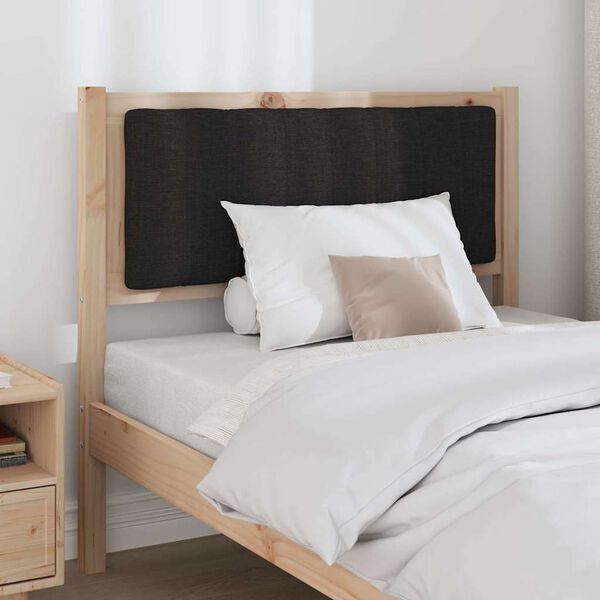 vidaXL Tăblie tapițată cu headboard Maro 90 cm Lemn de pin masiv