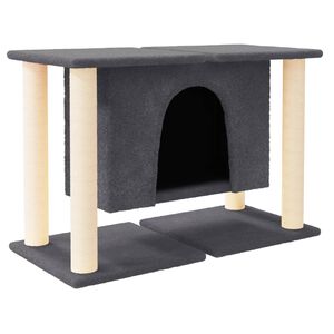 vidaXL Ansamblu de pisici, st&acirc;lpi din funie sisal, gri &icirc;nchis, 50 cm