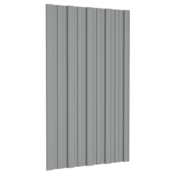 vidaXL Panou de acoperiș 12 pcs Gri 80 x 45 cm Oțel galvanizat