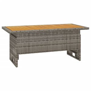 vidaXL Masă de grădină gri 100x50x43/63 cm lemn acacia și poliratan