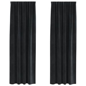 vidaXL Perdele opace 2 pcs Negru 140 x 225 cm Catifea