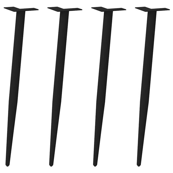 vidaXL Picioare de masă consolă formă conică 4 buc. negru 72-73 cm oțel