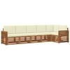 vidaXL Set de canapele de exterior 6 buc. Natural și Crem Poliester