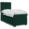vidaXL Pat box spring cu saltea, verde &icirc;nchis, 90x190 cm, catifea