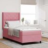 vidaXL Pat cu arcuri cu saltea cu headboard Roz 100 x 200 cm Catifea