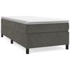 vidaXL Pat box spring cu saltea, gri &icirc;nchis, 80x200 cm, catifea