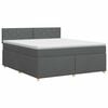 vidaXL Pat boxspring cu saltea Gri &icirc;nchis 160 x 200 cm Țesătură