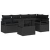 vidaXL Set de canapele pentru grădină 6 buc. Negru Rattan poli