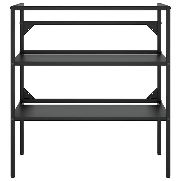 vidaXL Cadru chiuvetă de baie, negru, 79x38x83 cm, fier