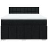 vidaXL Pat box spring cu saltea, negru, 140x200 cm, textil