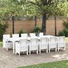 vidaXL Set de masă pentru grădină 11 pcs Alb Polyrattan și aluminiu