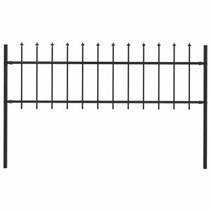 vidaXL Gard de grădină Woerden cu v&acirc;rf tip suliță din oțel, 170 x 60 cm, negru