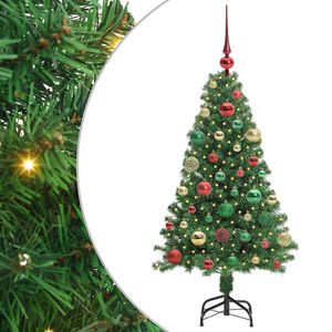 vidaXL Brad de Crăciun artificial Verde 120 cm PVC și Oțel și Plastic