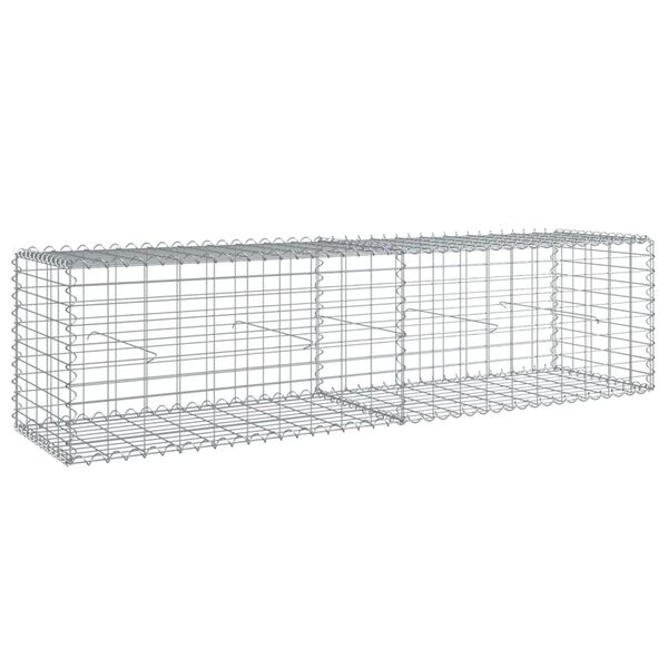 vidaXL Coș gabion cu capac, 200x50x50 cm, fier galvanizat