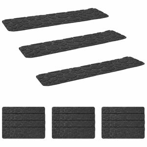vidaXL Covorașe pentru trepte 15 buc. 76 x 20 cm Gri &icirc;nchis Poliester