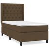 vidaXL Pat box spring cu saltea, maro &icirc;nchis, 80x200 cm, textil