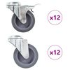 vidaXL Roți pivotante cu gaură pentru șurub, 24 buc., 75 mm