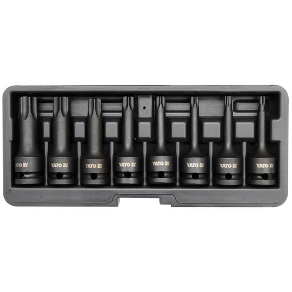 YATO Set șuruburi de impact Torx, opt piese, negru, YT-1065