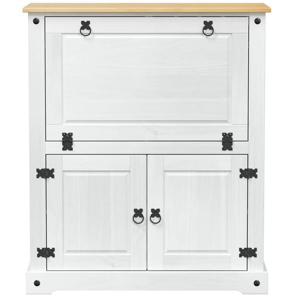 vidaXL Cabinet pentru vin Alb 97 x 45 x 114 cm Lemn de pin masiv