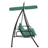 vidaXL Balansoar de grădină cu baldachin verde 198 cm țesătură și oțel