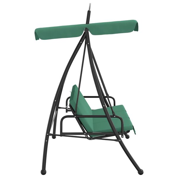 vidaXL Balansoar de grădină cu baldachin verde 198 cm țesătură și oțel