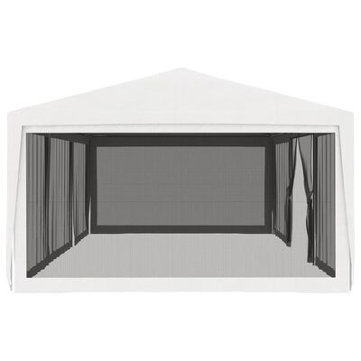 vidaXL Cort de petrecere cu 4 pereți din plasă, alb, 4 x 9 m