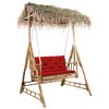 vidaXL Balansoar 2 locuri, frunze de palmier și pernă, 202 cm, bambus