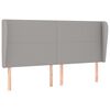 vidaXL Tăblie de pat cu aripioare gri deschis 203x23x118/128 cm textil
