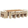vidaXL Set mobilier de grădină cu perne, 13 piese, bej, poliratan