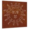 vidaXL Decor perete de grădină 55x55 cm design soare oțel Corten