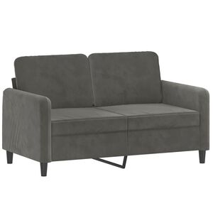 vidaXL Canapea cu 2 locuri, gri &icirc;nchis, 120 cm, catifea