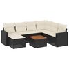 vidaXL Set mobilier de grădină cu perne, 8 piese, negru, poliratan