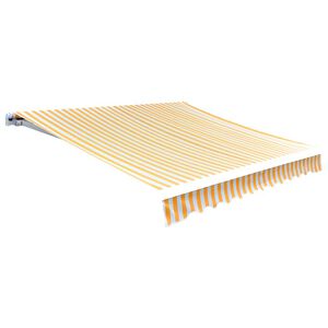 vidaXL P&acirc;nză de rezervă copertină, galben și alb, 300x250 cm, poliester