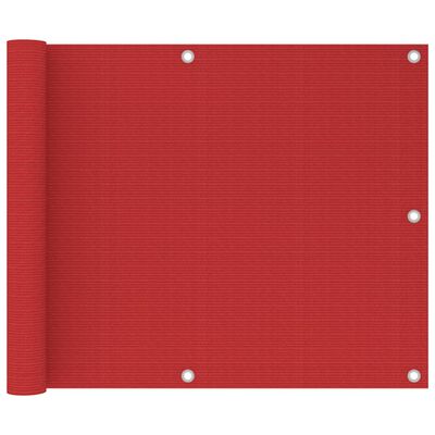 vidaXL Paravan pentru balcon, roșu, 75 x 600 cm, HDPE