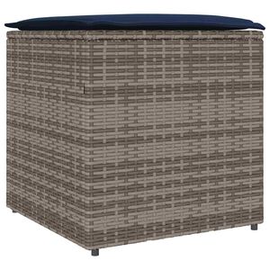vidaXL Cutie pentru perne cu depozitare Gri 50 x 50 x 50 cm poliratan