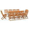 vidaXL Set mobilier de grădină 11 piese 220x90x75cm, lemn masiv acacia
