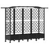 vidaXL Pat Ridicat cu Trellis și Acoperiș Negru 203,5 x 40 x 129 cm PP