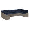 vidaXL Set de canapele pentru grădină 10 pcs Gri și albastru marin
