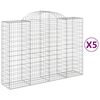 vidaXL Coșuri gabion arcuite 5 buc, 200x50x140/160 cm, fier galvanizat