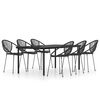 vidaXL Set mobilier de grădină, 7 piese, negru