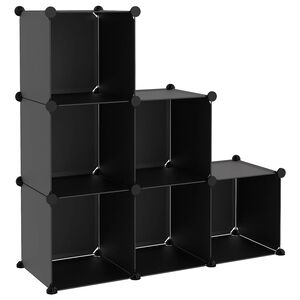 vidaXL Organizator cub de depozitare, 6 cuburi, negru, PP